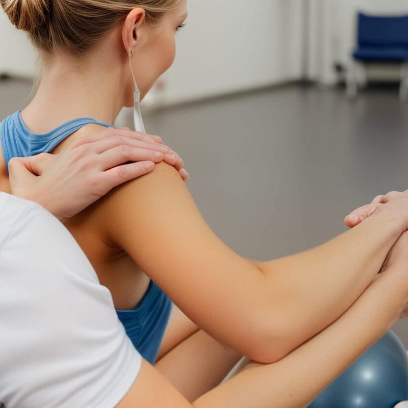 Physiotherapist treating female patient